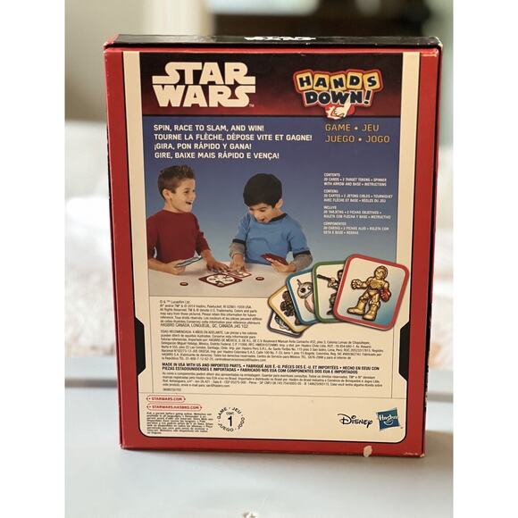 Star Wars Hands Down Card Board Spinner Game Disney Hasbro EUC Complete - Picture 2 of 12
